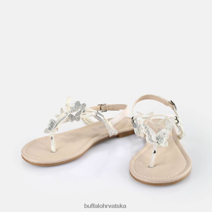 biserno bijela boja Buffalo capri svjetlucave leptir sandale veganske |sandale TDD6T385